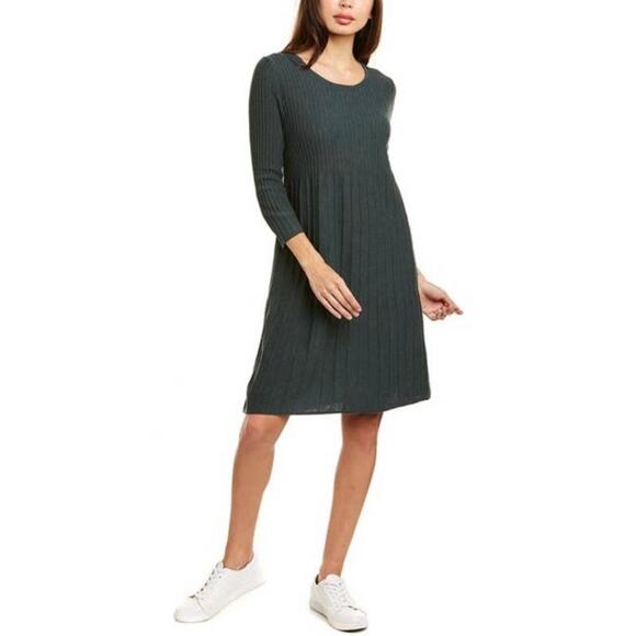 Eileen Fisher Sweater Dress Green Lightweight 100% wool - Picture 1 of 10